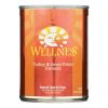 Wellness Pet Products Dog Food - Turkey and Sweet Potato Recipe - Case of 12 - 12.5 oz.