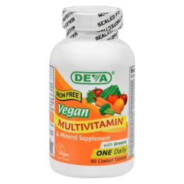 Deva Vegan Vitamins - Multivitamin and Mineral Supplement Iron Free - 90 Tablets